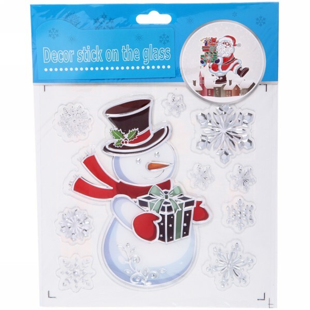 Наклейка ПВХ 18*23 см,»Новогодние приключения», микс