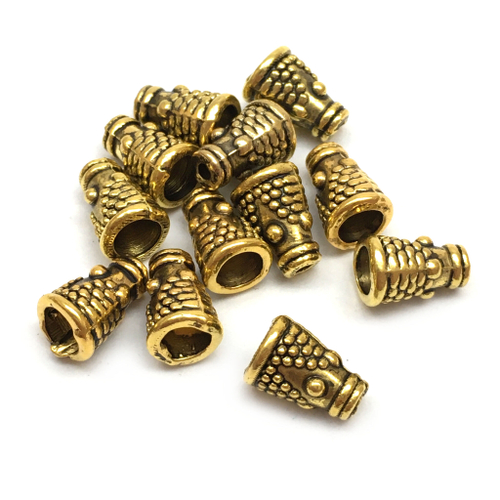 Шапочки-конусы для бусин 8х6 мм (10 шт), под золото