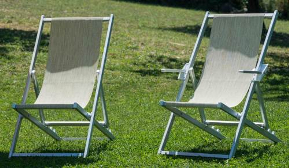 Кресло-шезлонг текстиленовое складное Magnani Sdraio, серебристый