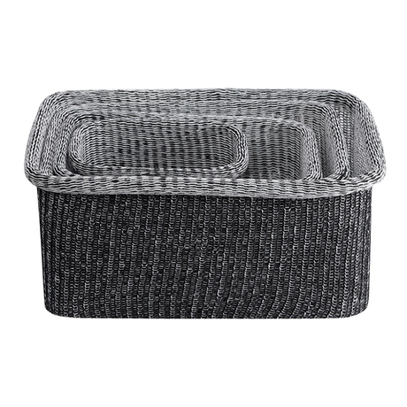 Набор из 4 корзин для хранения Sustainable collection, черный