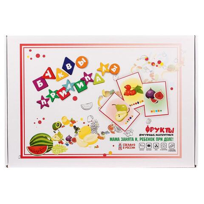 Магнитный набор "Буквы прилипалы. Фрукты" (Ракета)