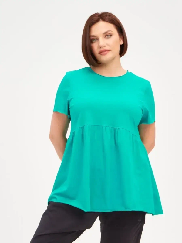 Футболка с баской оверсайз зеленый