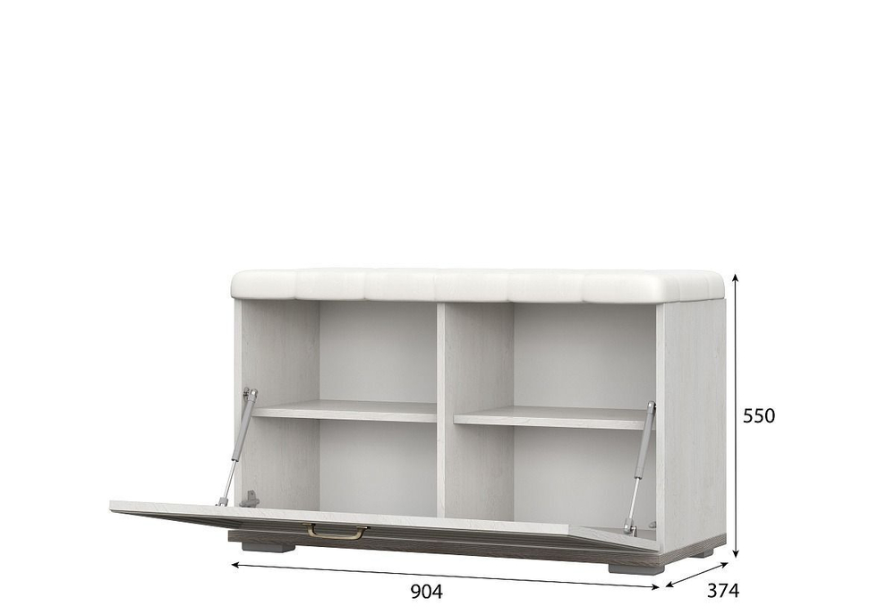 Прихожая с зеркалом комплект мебели Сосна Санторини светлый 235х60х223 см
