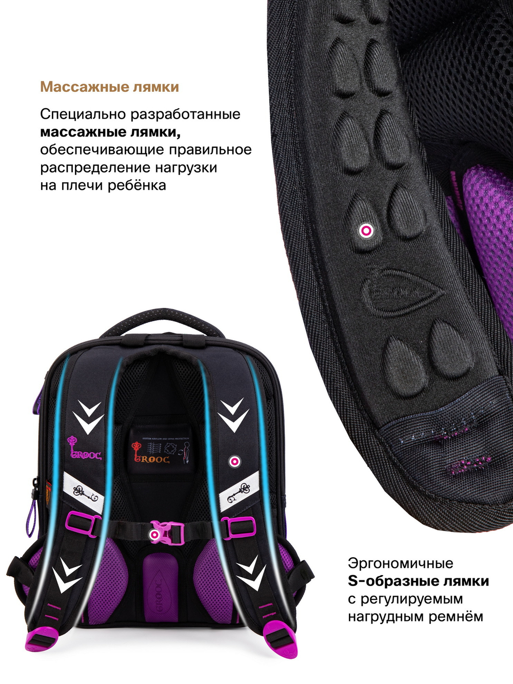 Ранец GROOC 7mini-034 + пенал + мешок + сумка-пенал