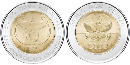 Папуа - Новая Гвинея 2 кина, 2008 Банк Папуа Новая Гвинея aUNC