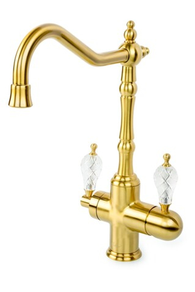 Смеситель для кухни с краном MEDICI Ripresa с ручкой CRYSTAL