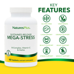 NaturesPlus, Мега-стресс с замедленным высвобождением, 90 таблеток