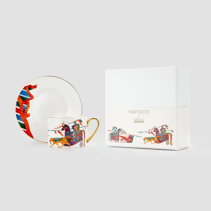 Чайная пара Farforite «Бестиарий» 250 мл в подарочной коробке