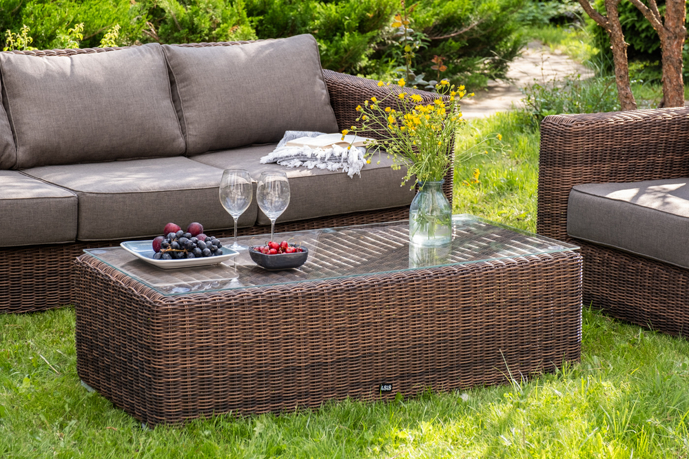 "Барселона" лаунж-зона из искусственного ротанга, цвет соломенный