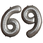Шар фольгированный Цифра 6 101 см (Серебряный)