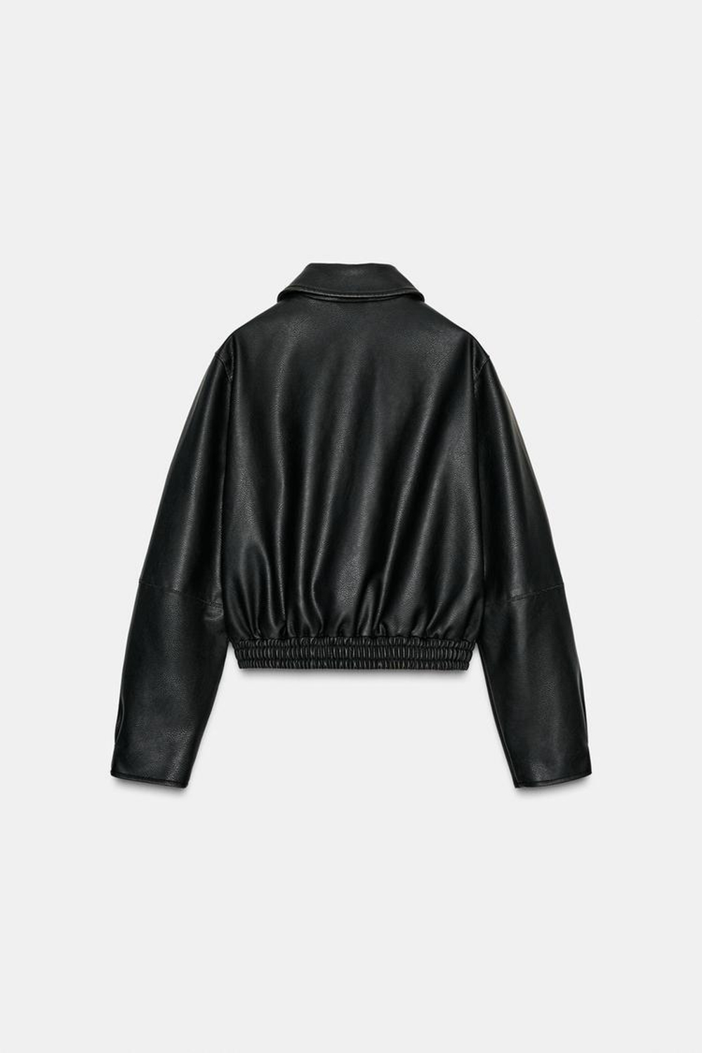 ZARA КУРТКА ИЗ ИСКУССТВЕННОЙ КОЖИ, ЧЕРНЫЙ