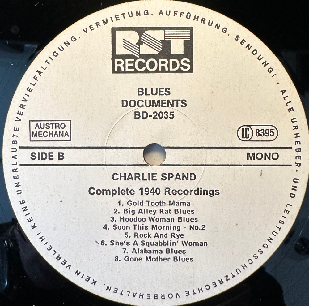 Charlie Spand - (1929-1940) The Remaining Titles (Австрия 1988г.)