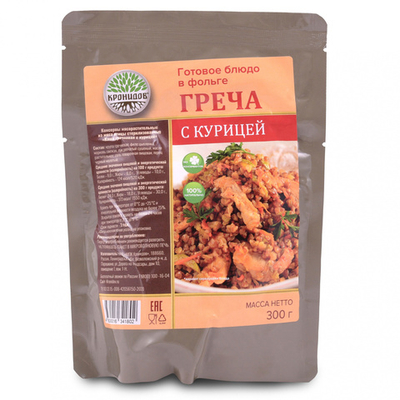 Готовое блюдо Каша гречневая с курицей 300 г. (Кронидов)