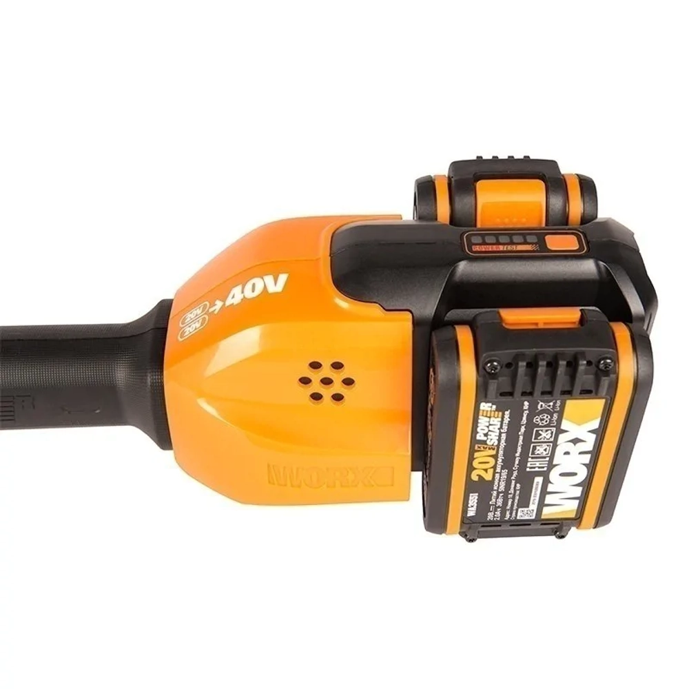 Триммер аккумуляторный WORX WG184E 40В (2 x 2 Ач, ЗУ) захват 330 мм, 5 кг