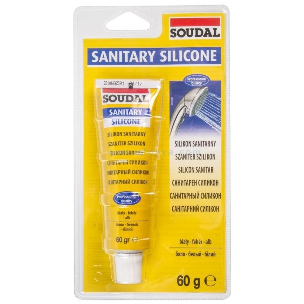 Герметик силикон. Soudal санитарный бесцветн. 60гр  120034