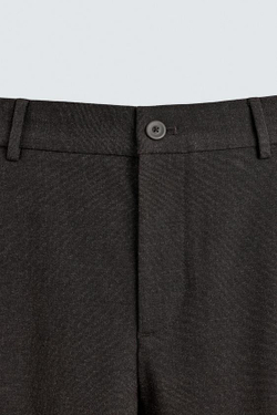 ZARA БРЮКИ КОМФОРТНОЙ ПОСАДКИ ИЗ РЕЛЬЕФНОЙ ТКАНИ, КОРИЧНЕВЫЙ