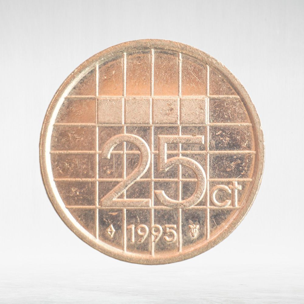 Netherlands, 25 Cents - Beatrix, 1995, VF