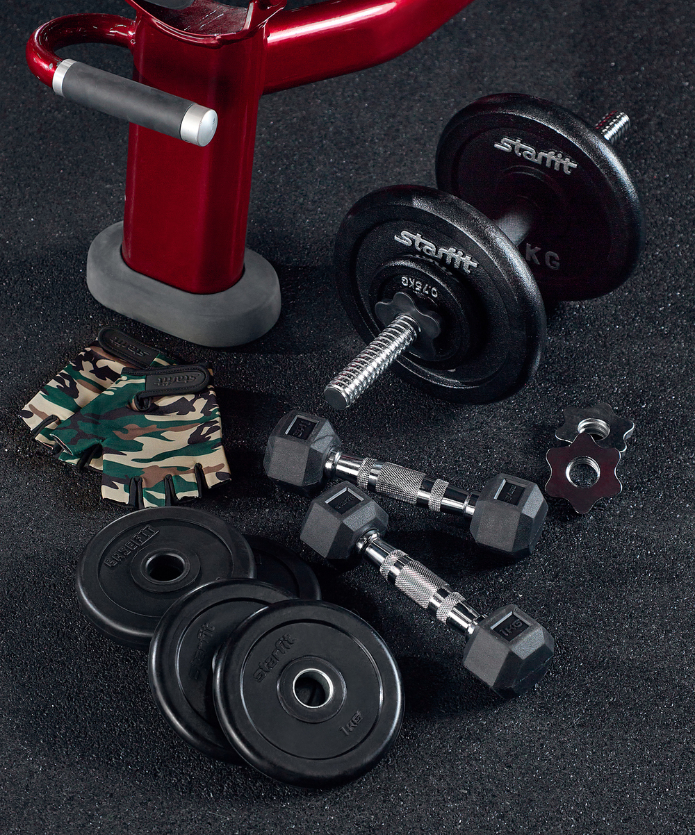 Гантель гексагональная DB-301 1 кг, обрезиненная, черный