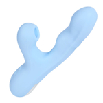 Голубой вибратор с ротацией и вакуумной стимуляцией BeYourLover Rosubi (Цвет: голубой)