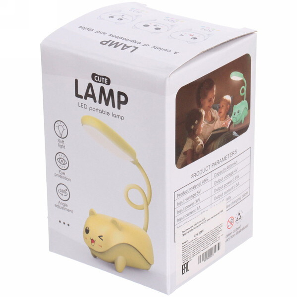 Настольная лампа «Marmalade-Котенок» LED цвет зеленый USB