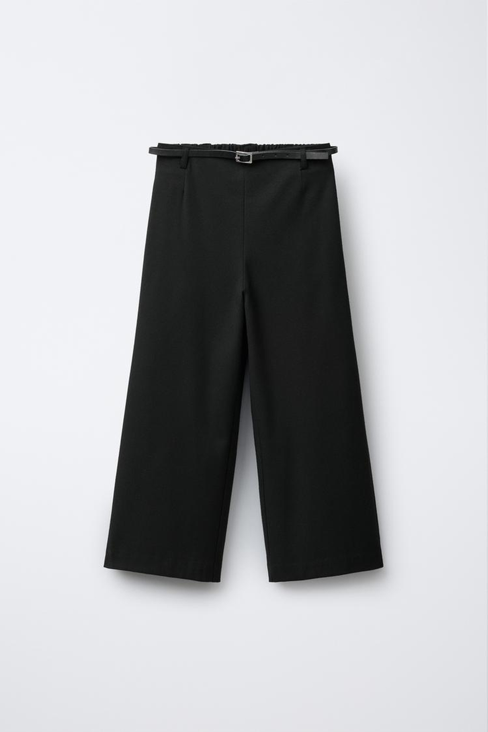 ZARA БРЮКИ-КЮЛОТЫ С ПОЯСОМ, ЧЕРНЫЙ