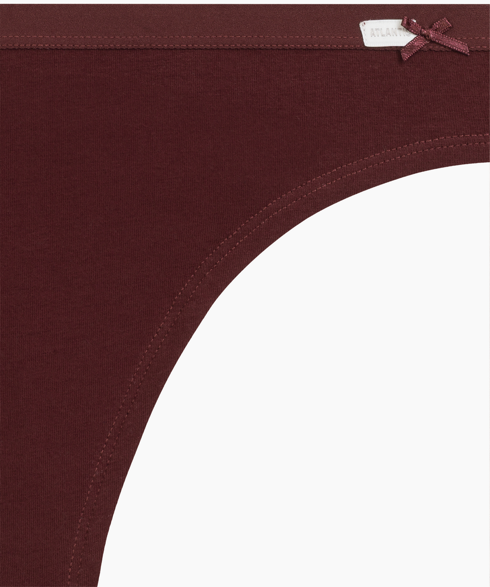 Трусы женские бразильянки Atlantic, набор из 3 шт., хлопок, ромовые + пепельная роза + светло-бежевые, 3CLP-005