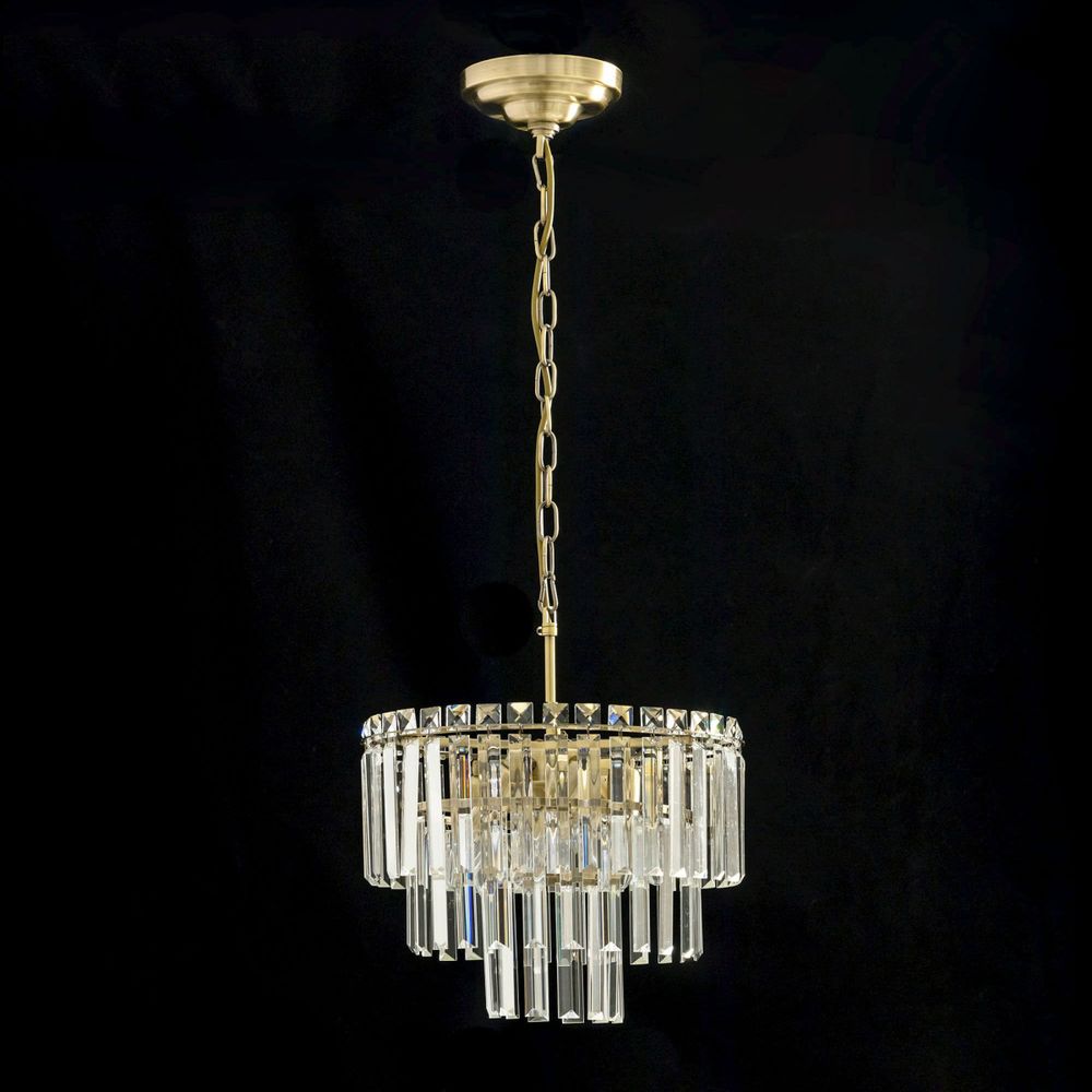 Citilux Фонда CL303163 Люстра хрустальная подвесная Бронза