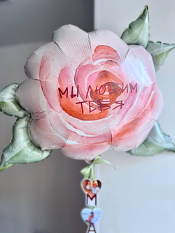 Шар Роза Акварель шляпная коробка для мамы №4133