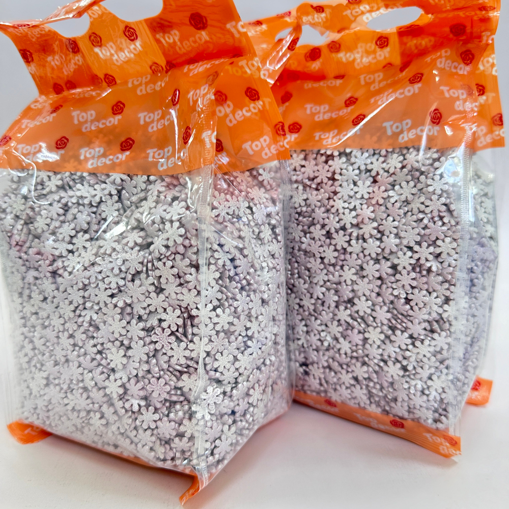 Посыпка кондитерская «Снежинки» (сиреневый перламутр) 750 гр
