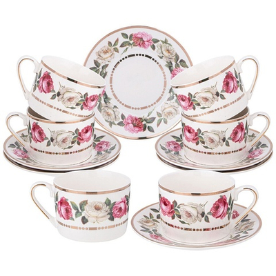 Чайный набор 12 предметов 250мл "Melody of Roses"