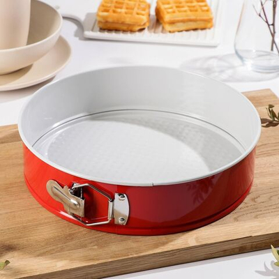 Набор форм для выпечки Доляна «Флёри. Круг», 3 предмета: d=18/23/26 см, съёмное дно, с керамическим покрытием, цвет МИКС