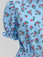 Платье Astudio 0340 короткое в цветок с резинкой на талии и пышной юбкой