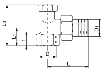 Вентиль обратный Oventrop Combi 2 1091063 3/4" угловой для радиаторов