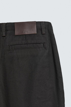 ZARA БРЮКИ WIDE FIT СО СКЛАДКАМИ, КОРИЧНЕВЫЙ