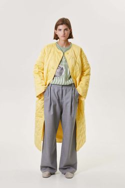Стеганое пальто, желтое