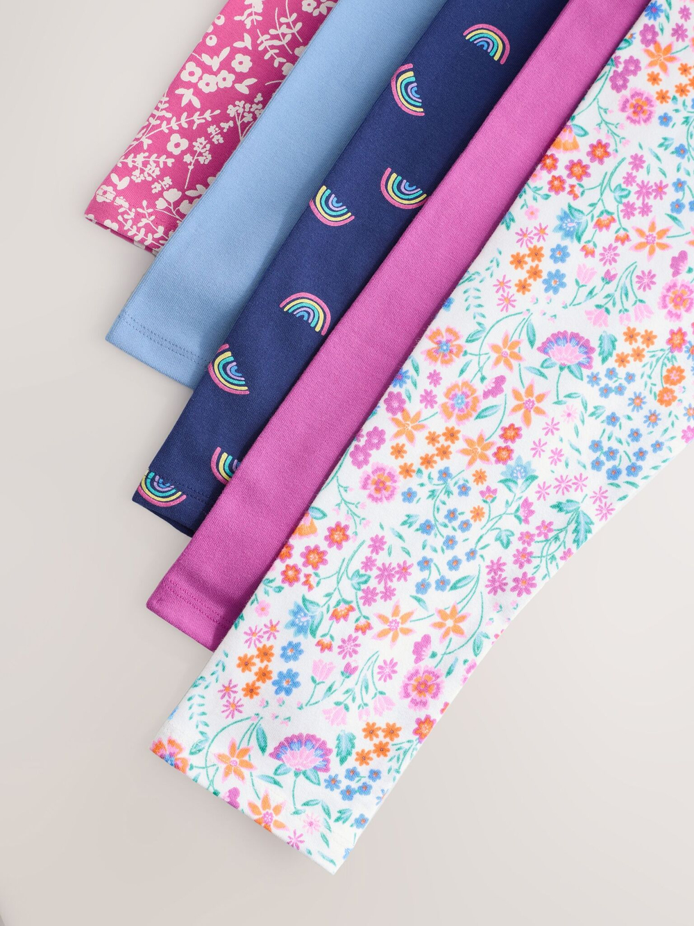 Легинсы для девочки Next E61-332, 5 шт., Синий, Голубой, Розовый