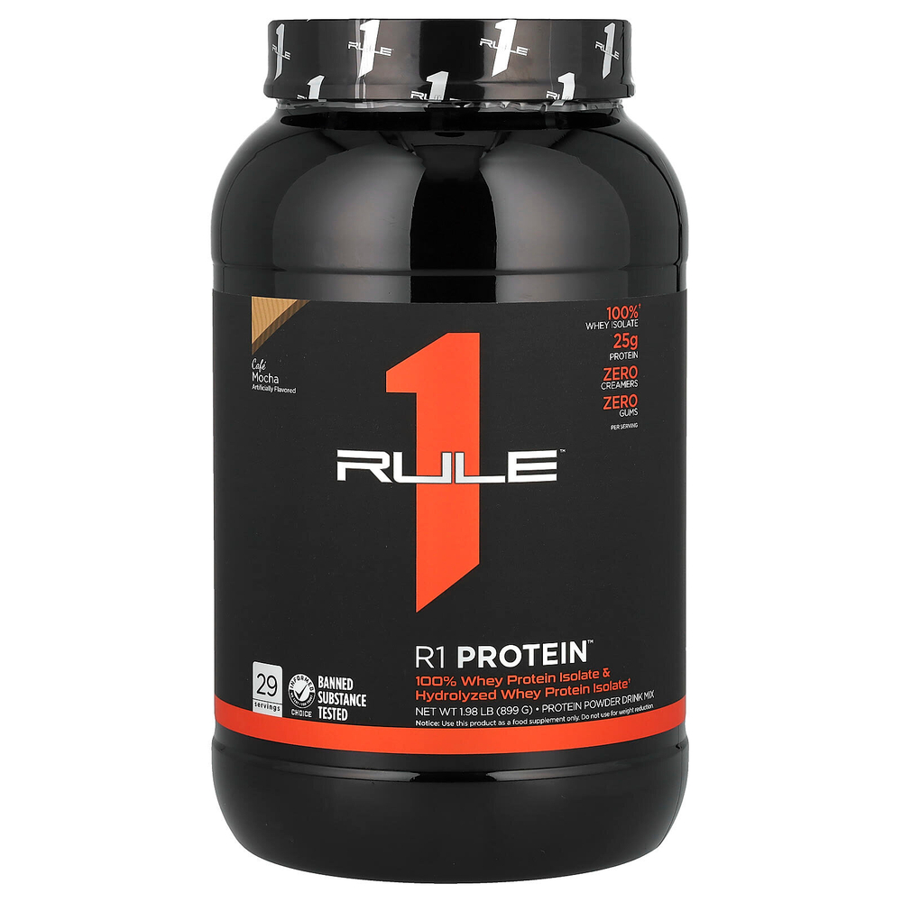 Rule One Proteins, R1 протеиновая смесь для приготовления напитка, со вкусом кофе мокко, 899 г (1,98 фунта)