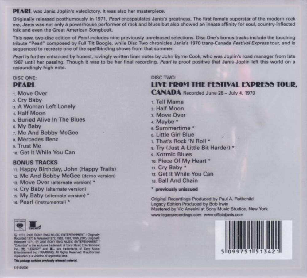 Janis Joplin / Pearl (Deluxe Edition)(2CD)