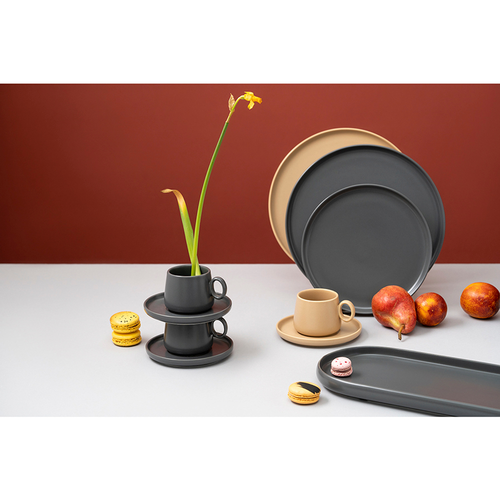 Набор из двух тарелок темно-серого цвета из коллекции Essential, 25см