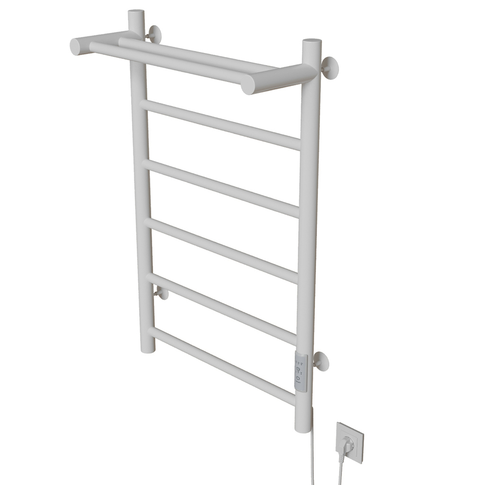 Полотенцесушитель MIXLINE VEGA  80х50 (таймер, 318Вт, 5 перекладин + ПОЛКА) электрический БЕЛЫЙ