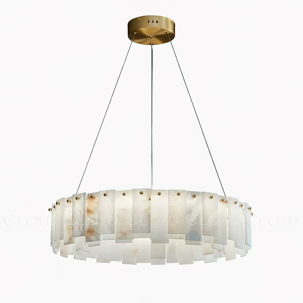 Люстра Cloyd HERCULANUM-D C18 / Ø80 см - алебастр - латунь (арт.12361)
