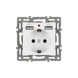 Механизм розетки с USB зарядкой SCT-MUAA-PL-WH (250V, 16A) (Arlight, -) 043733