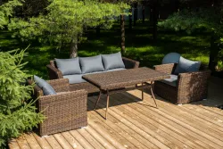 "Моккачино" обеденная группа из искусственного ротанга, цвет коричневый