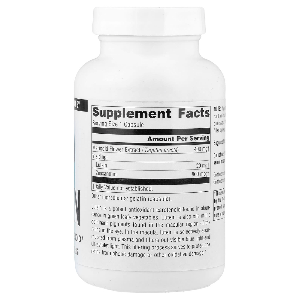 Source Naturals, Лютеин, 20 мг, 120 капсул