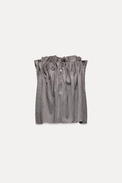 ZARA ТОП СО СБОРКАМИ И ОТКРЫТЫМИ ПЛЕЧАМИ — ZW COLLECTION, РАЗНОЦВЕТНЫЙ