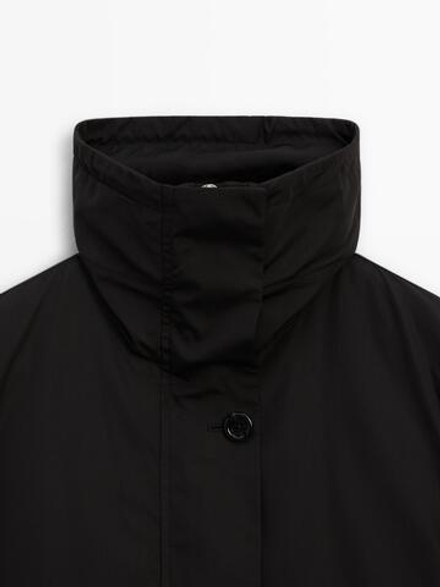 Massimo Dutti Парка со съемным внутренним жилетом и водоотталкивающей пропиткой, черный