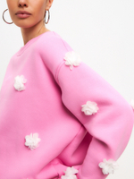 Свитшот oversize с вышивкой цветами