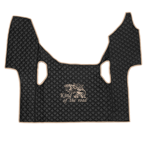 Ковры SCANIA 6 серии G (автомат), (экокожа, черный, бежевый кант, бежевая вышивка)