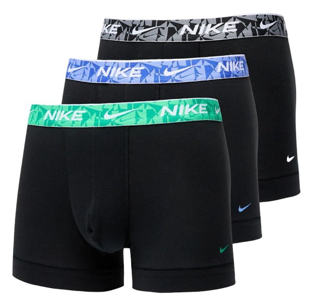 Мужские спортивные боксеры Nike Everyday Cotton Stretch Trunk 3P - черный