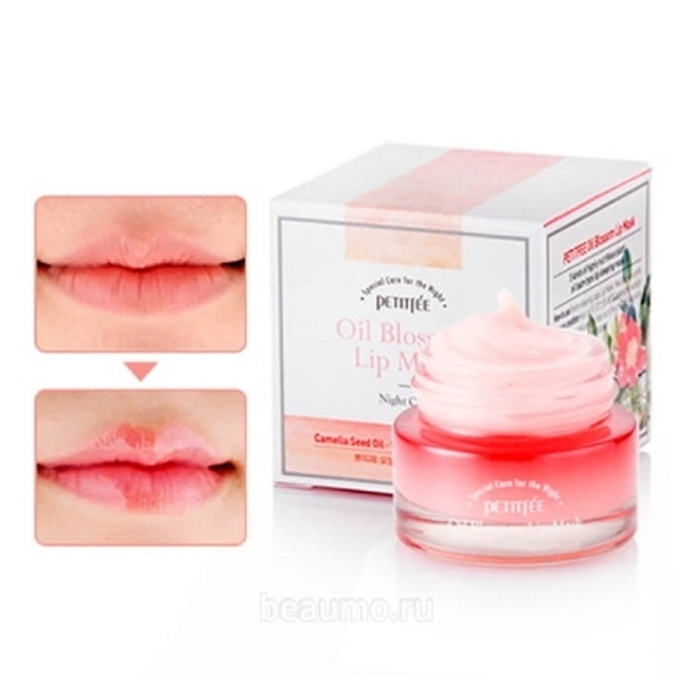 Petitfee Oil Blossom Lip Mask Night Care ночная маска для губ с маслом камелии